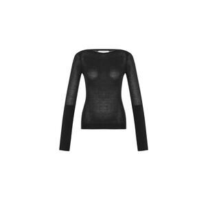 NEW THEO THE LABEL women's selas sheer allday long sleeve tee in black